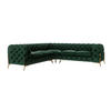 ECKSOFA Chesterfield Lexi Flasche Grün Samt - Smaragdgrün/Goldfarben, Holz/Textil (264/264cm) - S-Style Möbel