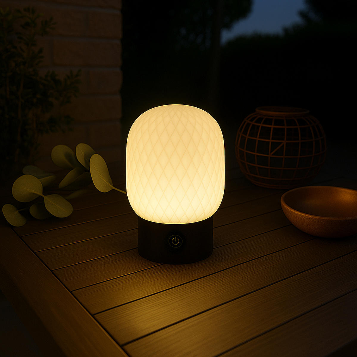 TISCHLEUCHTE Sarastro Weiß/Schwarz 13/13/20 cm - Multicolor, Glas (13/13/20cm) - Brilliant