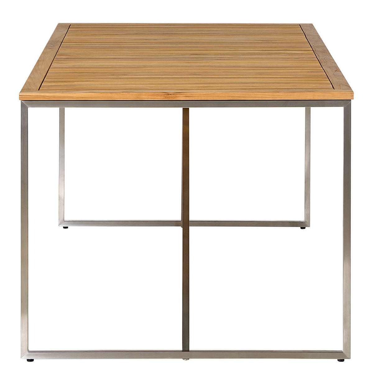 GARTENECKBANKGRUPPE - Webstoff / Teak massiv - Grau / Braun - 9-teilig - Hellgrau, Holz/Textil - home24