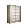 SCHWEBETÜRENSCHRANK Westa V - Silberfarben/Sonoma Eiche, Holzwerkstoff/Metall (150/200/58cm) - MIRJAN24