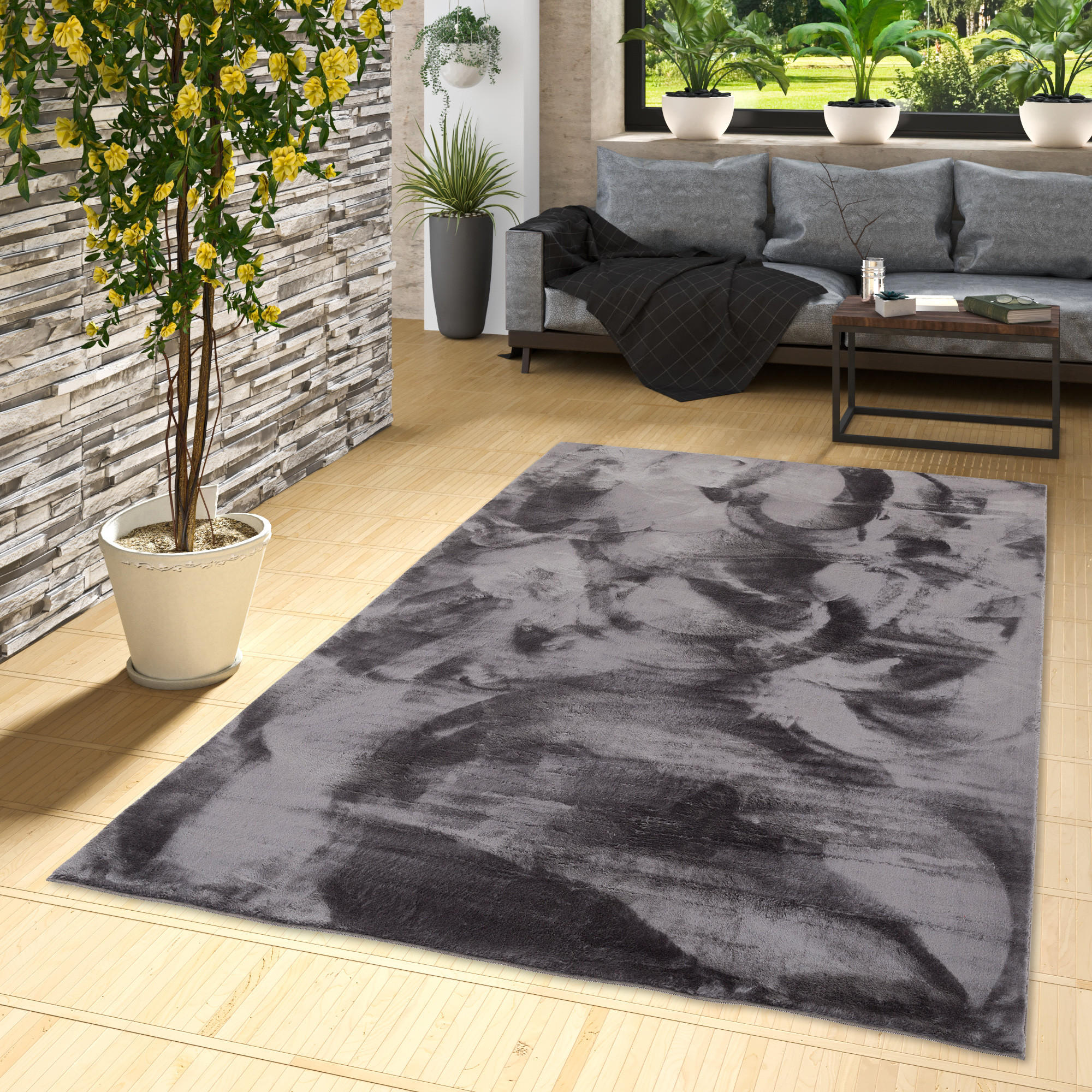 FELLTEPPICH SUPER SOFT PEARL - Anthrazit, Textil (140/200cm) - Pergamon