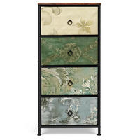 KOMMODE DE-38074 45/30/94,5 cm mit 4 Stoffschubladen Mehrfarbig - Multicolor, Metall (45.5/95.5/30cm) - ComfortXL