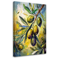 LEINWANDBILD Oliven Acryl handgemalt - Grün, Textil (40/60cm) - Feeby