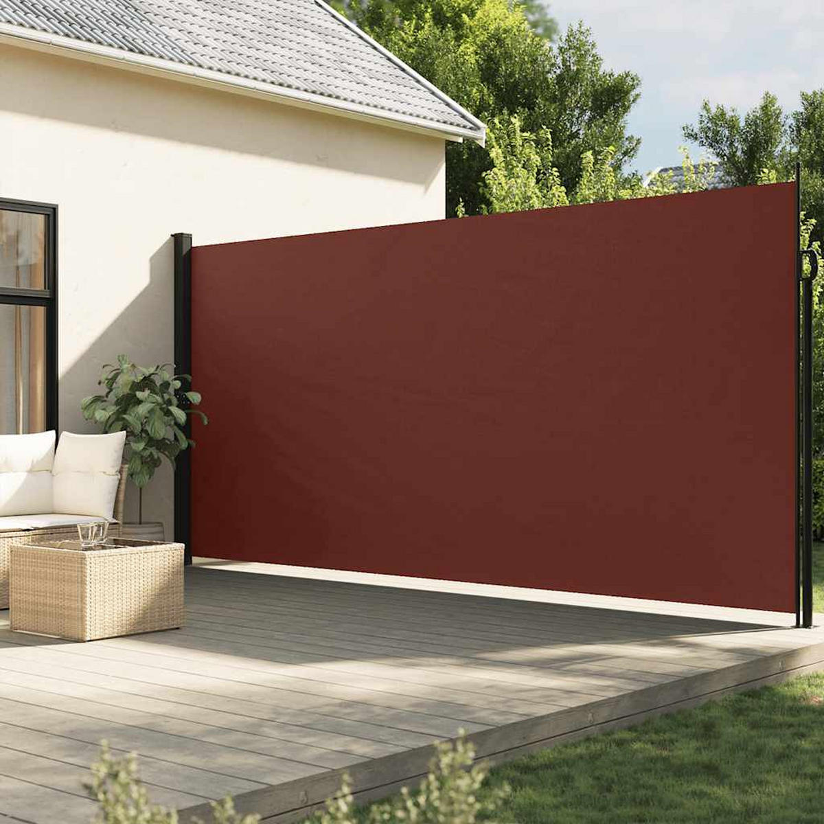 SEITENMARKISE Ausziehbar Braun 200x600 cm - Braun, Textil (600/200/600cm) - furnicato