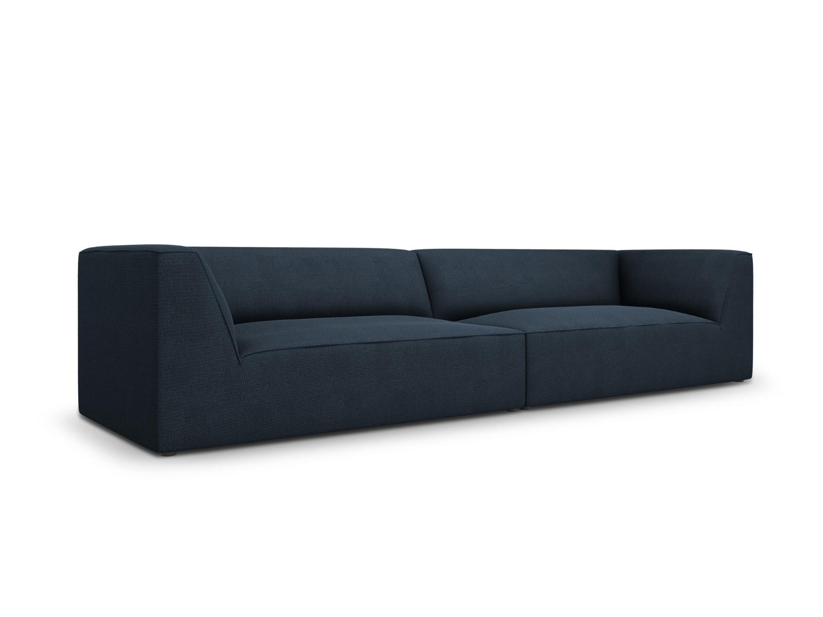 SOFA Ruby aus strukturiertem Stoff marineblau 4 Sitzplätze - Blau, Textil (302/69/93cm) - Micadoni