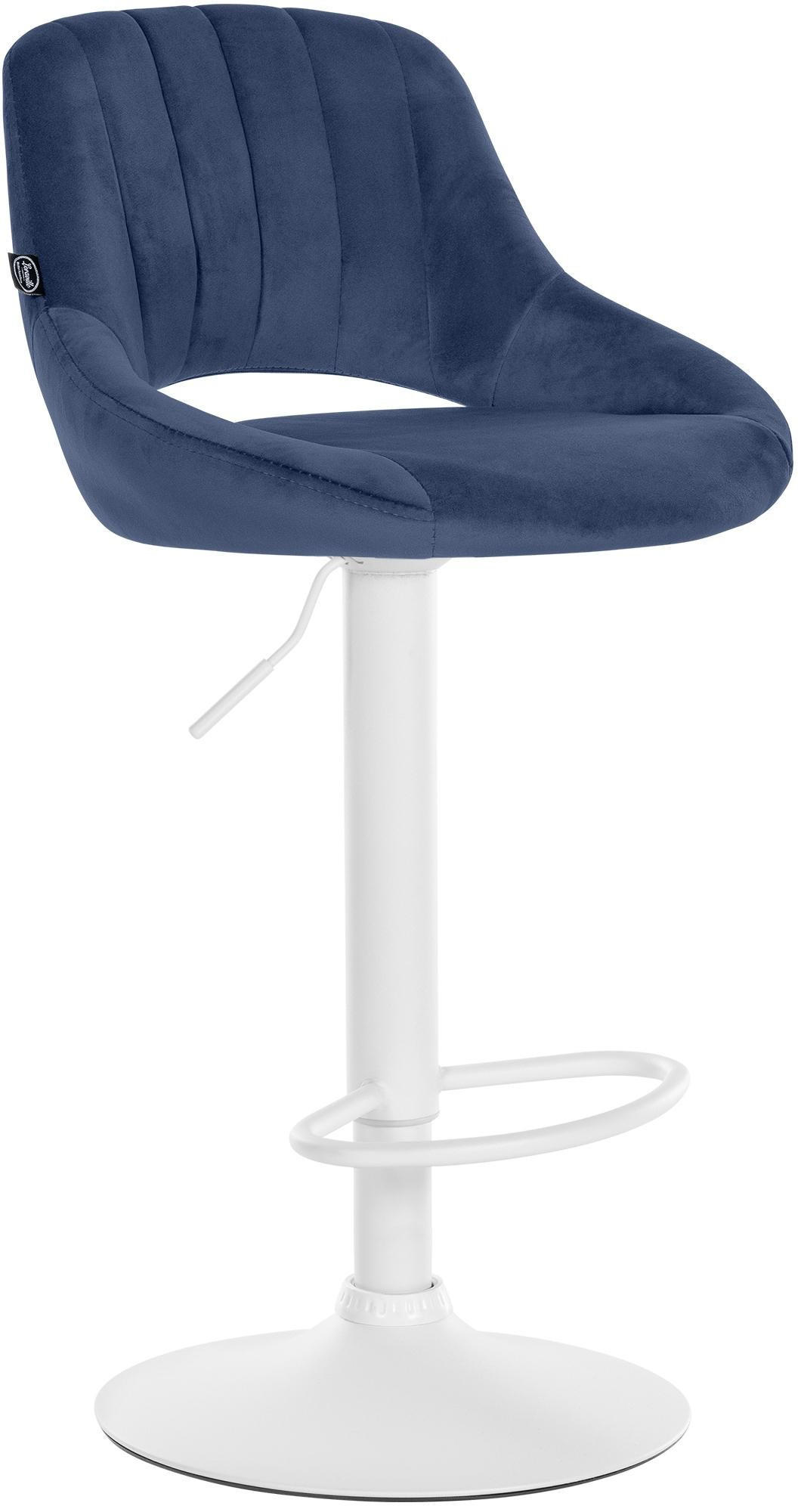 BARHOCKER Milet Samt 47x48x85 cm Blau - Blau, Textil (47/85/48cm) - furnicato