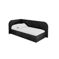 EINZELLBETT Jugendbett mit Bettkasten und Matratze H3/H4, Rechts - JAXY 90x200 Schwarz - Anthrazit, Holzwerkstoff/Textil (90/200cm) - ALTDECOR