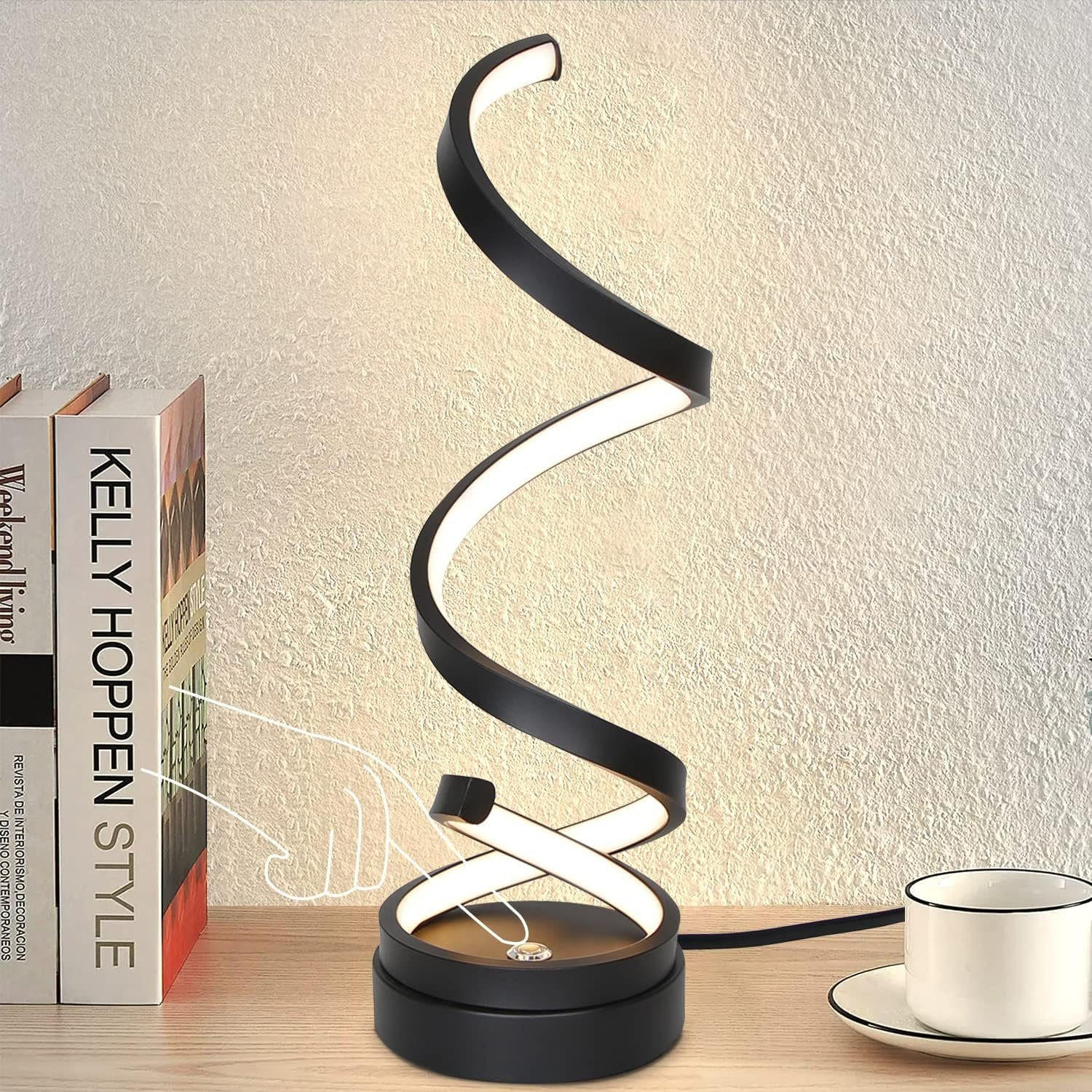 LED-TISCHLEUCHTE Spirale 13/13/41 cm - Schwarz, Metall (13/13/41cm) - Nettlife