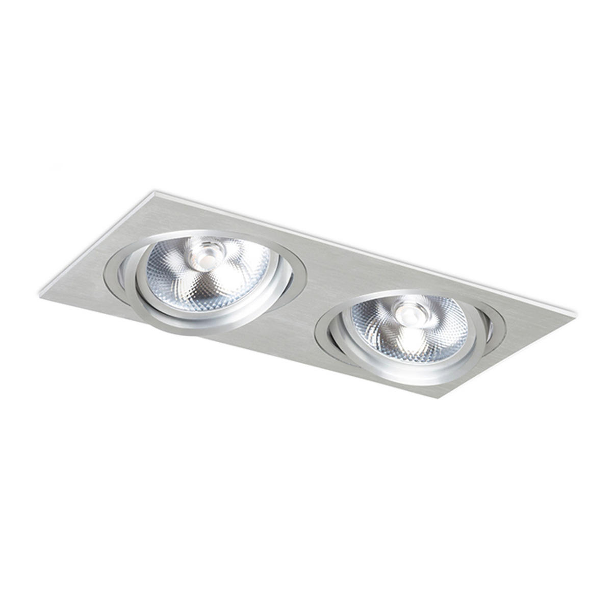 EINBAULEUCHTE PASADENA G53 SQ II gebürstetes Aluminium 30 W - Silberfarben, Metall (9/9/12cm) - Rendl