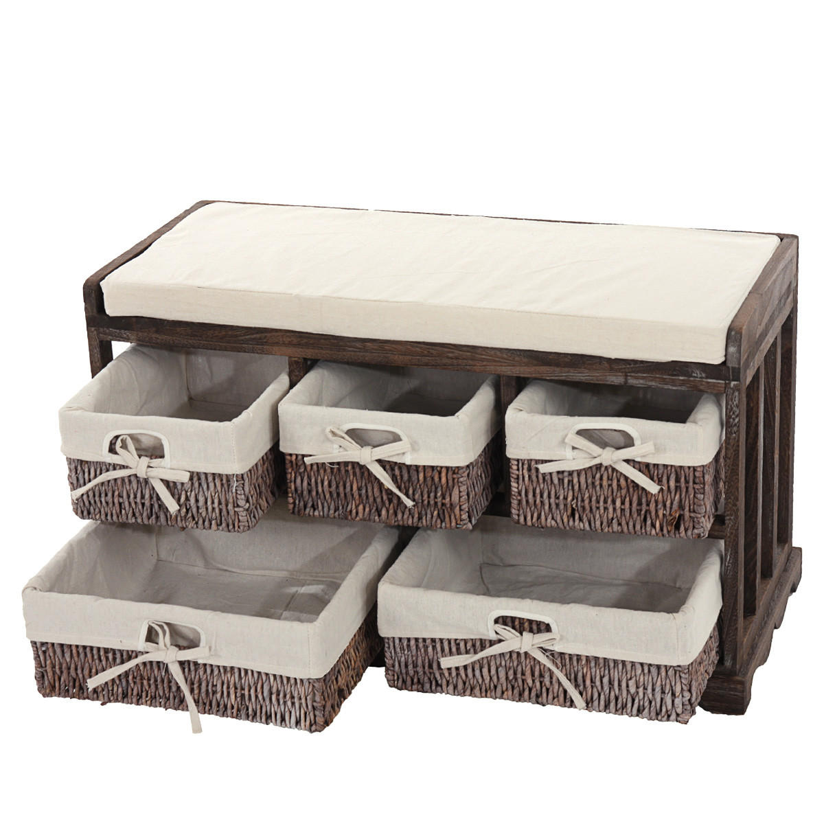 KOMMODE UND SITZBANK 5 SCHUBLADEN Braun - Braun, Holz (77/45/36cm) - MCW