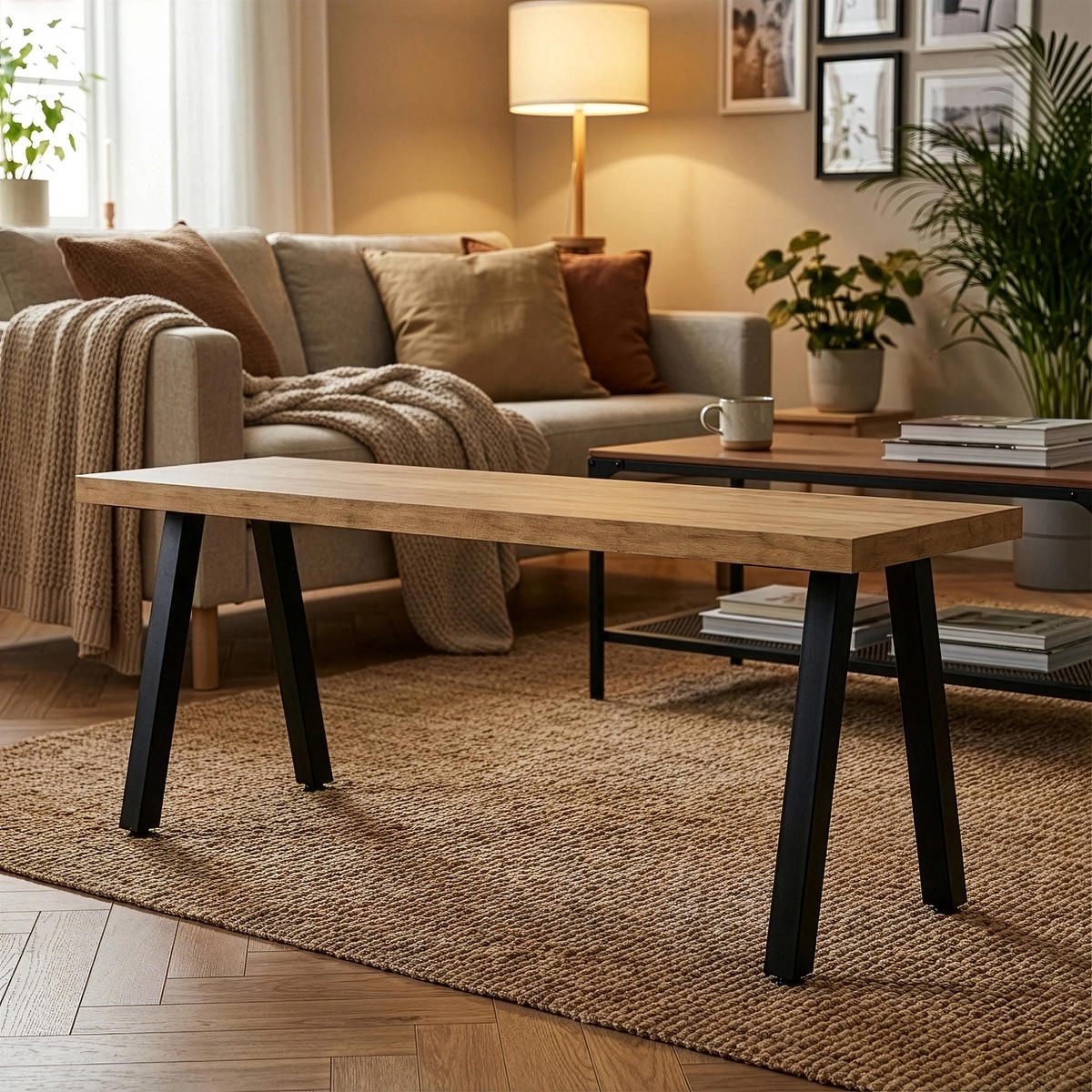 SADA STOLOVÝCH NOH 2 KS Heustreu - černá, kov (40/45/12cm) - [en.casa]