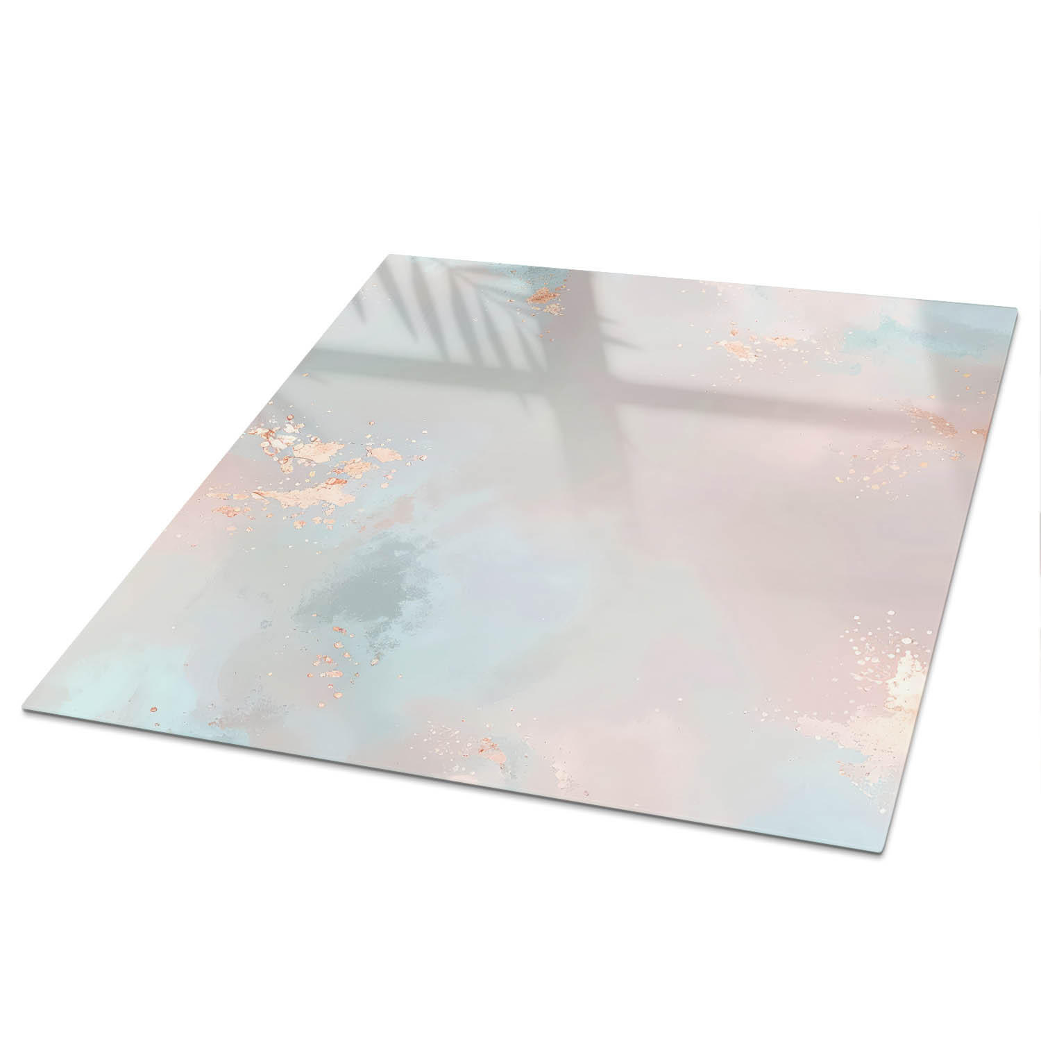 TISCHPLATTE 50x50 cm – Pastellabstraktion - Weiß, Glas (0.4/50/50cm) - Wallfluent