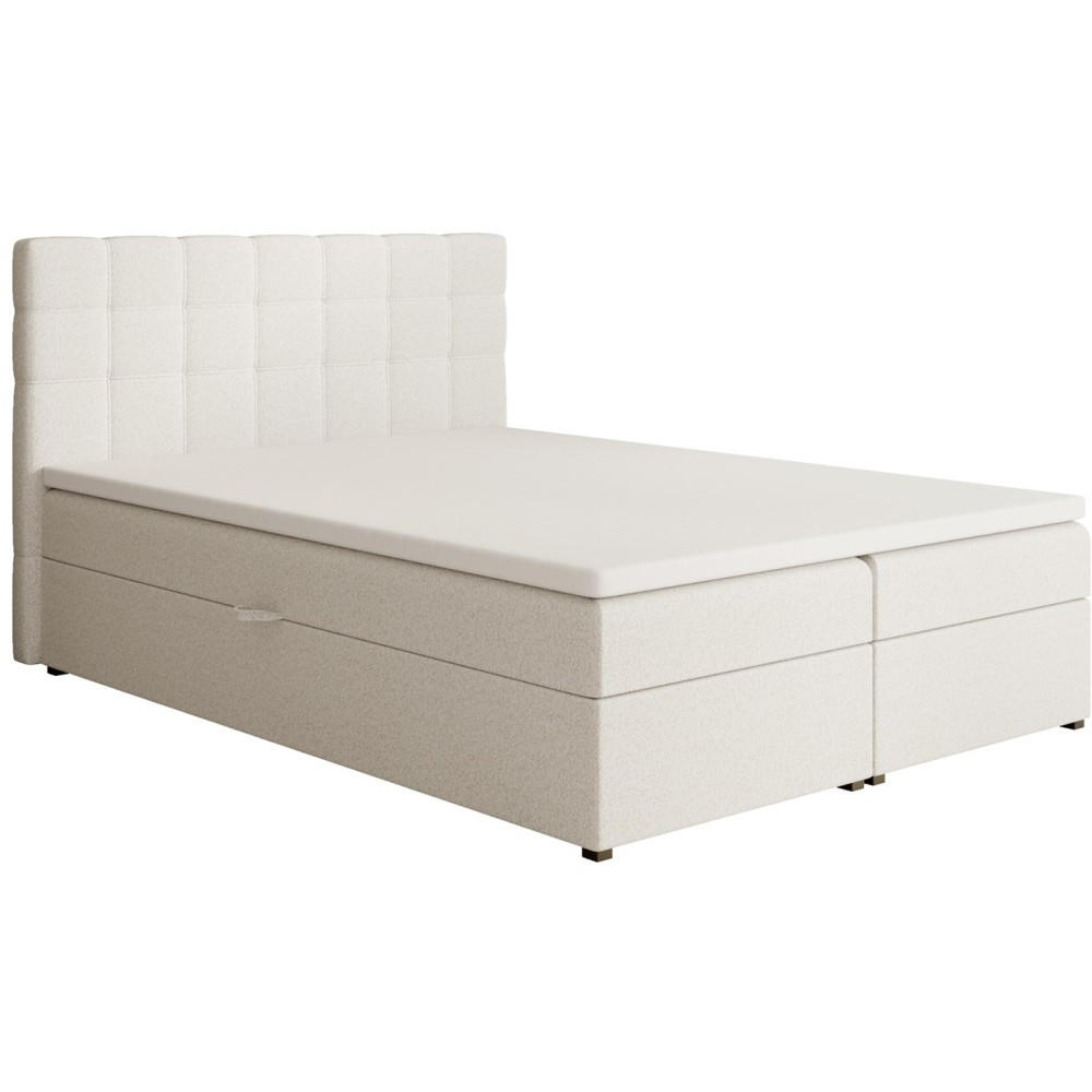 Beautysofa ČALOUNĚNÁ postel Topiq I 144/203/103, tmavě béžová, bouclé látka