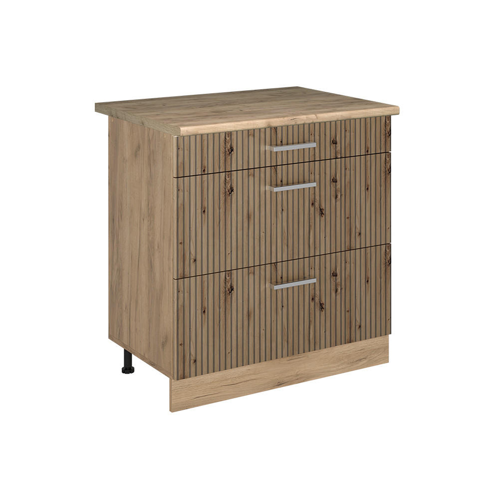 Vicco Küchenunterschrank Eiche Artisan, Eiche 80x81.6x60 cm