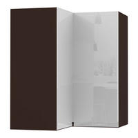 ECKHÄNGESCHRANK Florence W12/60 Lava / RAL 9003 signalweiß HG 60 / 60 / 72cm - Vordertür links - Dunkelgrau/Weiß Hochglanz, Holz/Holzwerkstoff (72/60/60cm) - Feldmann-Wohnen