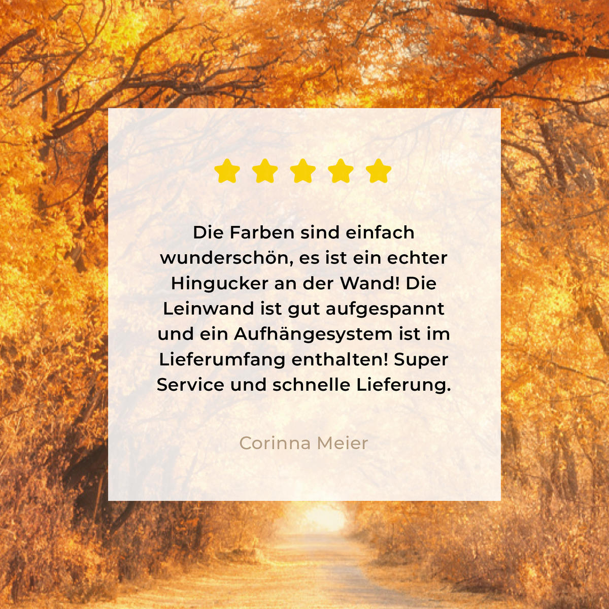 LEINWANDBILD Wald - Herbst - Bäume - Waldweg - Natur 40x60 cm - Bernsteinfarben, Textil (40/60cm) - MuchoWow