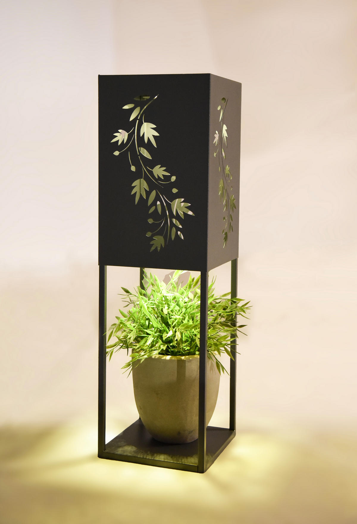 DEKOSÄULE Porto LED Stahl Grau 60x18x18cm - Grau, Metall (18/60/18cm) - DELUKE