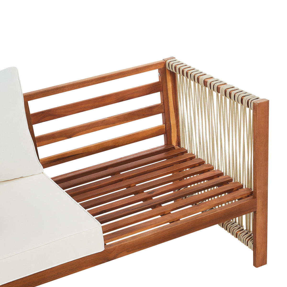 4-SITZER LOUNGE SET Akazienholz Beige Antria - Hellbraun/Beige, Holz - Beliani