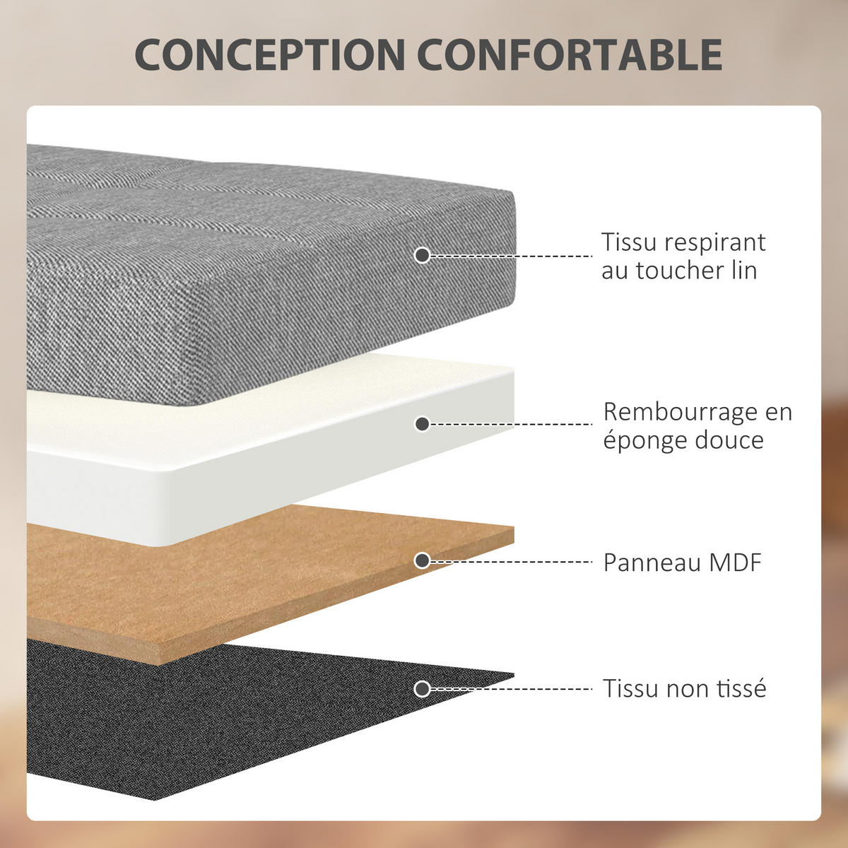 TRUHENBANK DE-16386 klappbar mit Stauraum und Deckel Hellgrau - Hellgrau, Textil (76/38/38cm) - ComfortXL