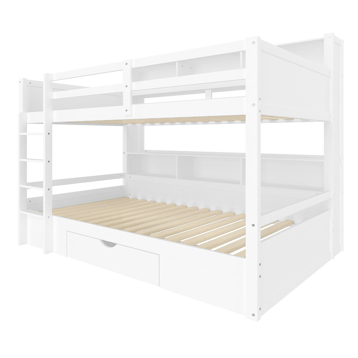 ETAGENBETT Kinderbett Weiß 90x200cm - Weiß, Holz (90/200cm) - ComfortXL