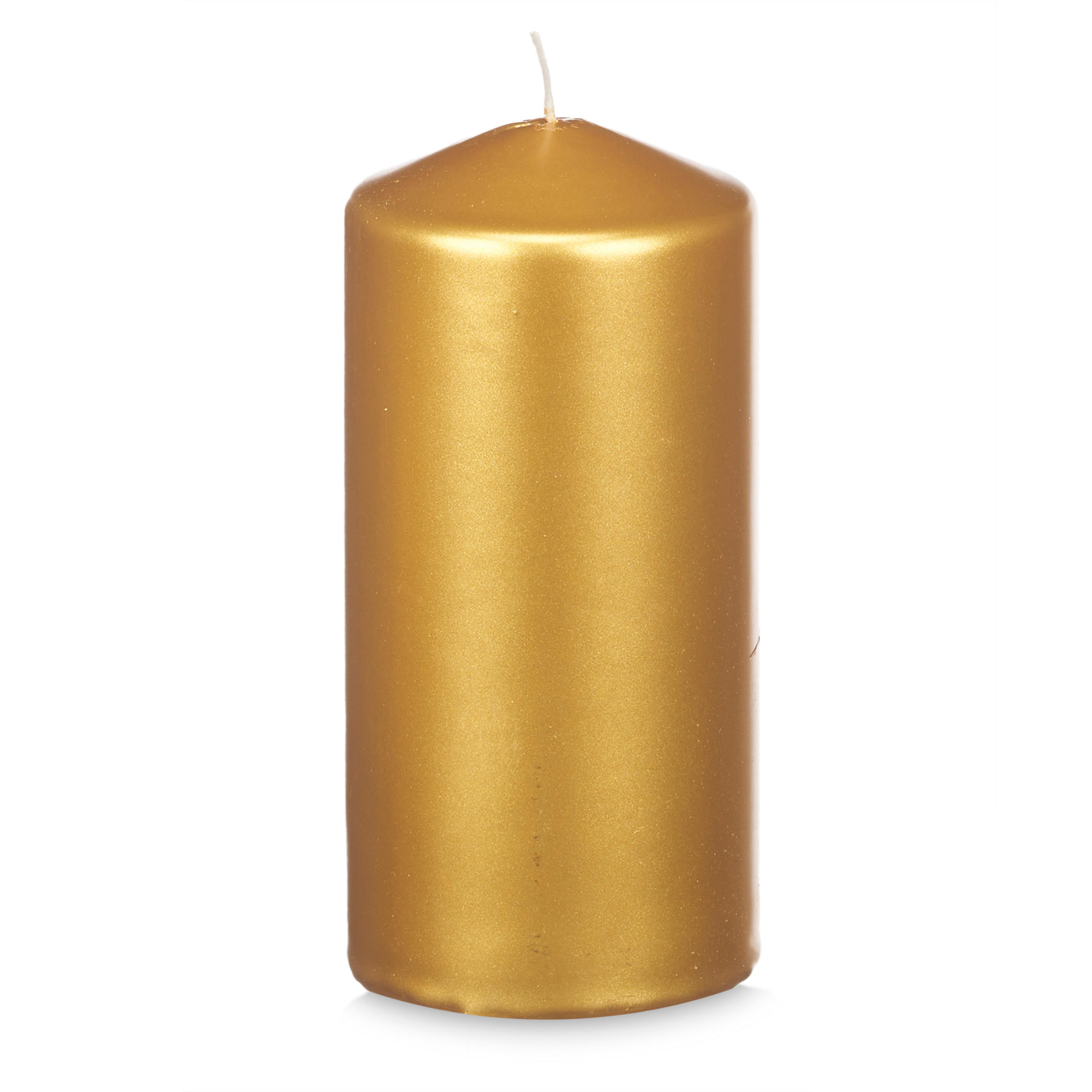 KERZE Zylinder Lunar Ø 7 cm - Goldfarben, Paraffin (7/15.5/7cm)