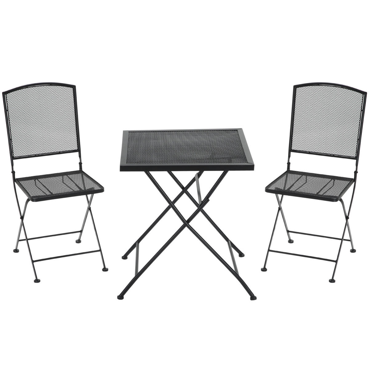 SITZGRUPPE, Metall, Grau - Grau, Metall - Outsunny
