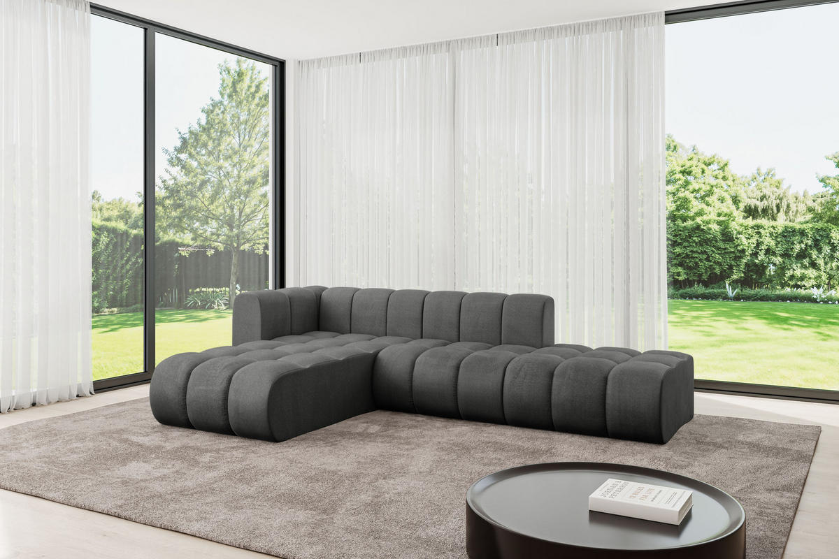 ECKSOFA modulares Sofa Zuvon-L1 - 296x177x70 cm Dunkelgrau - Dunkelgrau, Holzwerkstoff/Textil (296/177cm) - ALTDECOR