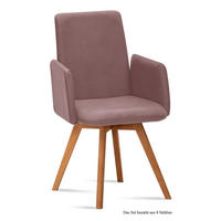 ARMLEHNSTUHL (8er-Set) Dilys 52x92x60 Eiche geölt/Rosewood - Eichefarben/Dunkelrosa, Kunststoff (60/92/52cm) - 58aufmkessel