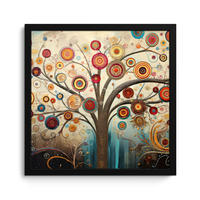 POSTER MIT RAHMEN Baum - Baum des Lebens - Farbe 40x40 cm - Braun, Papier (40/40cm) - MuchoWow