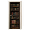 FOTOTAPETE Tür - Bücherregal - Vintage - Braun 90x205 cm - Nussbaumfarben, Kunststoff (90/0.1cm) - MuchoWow