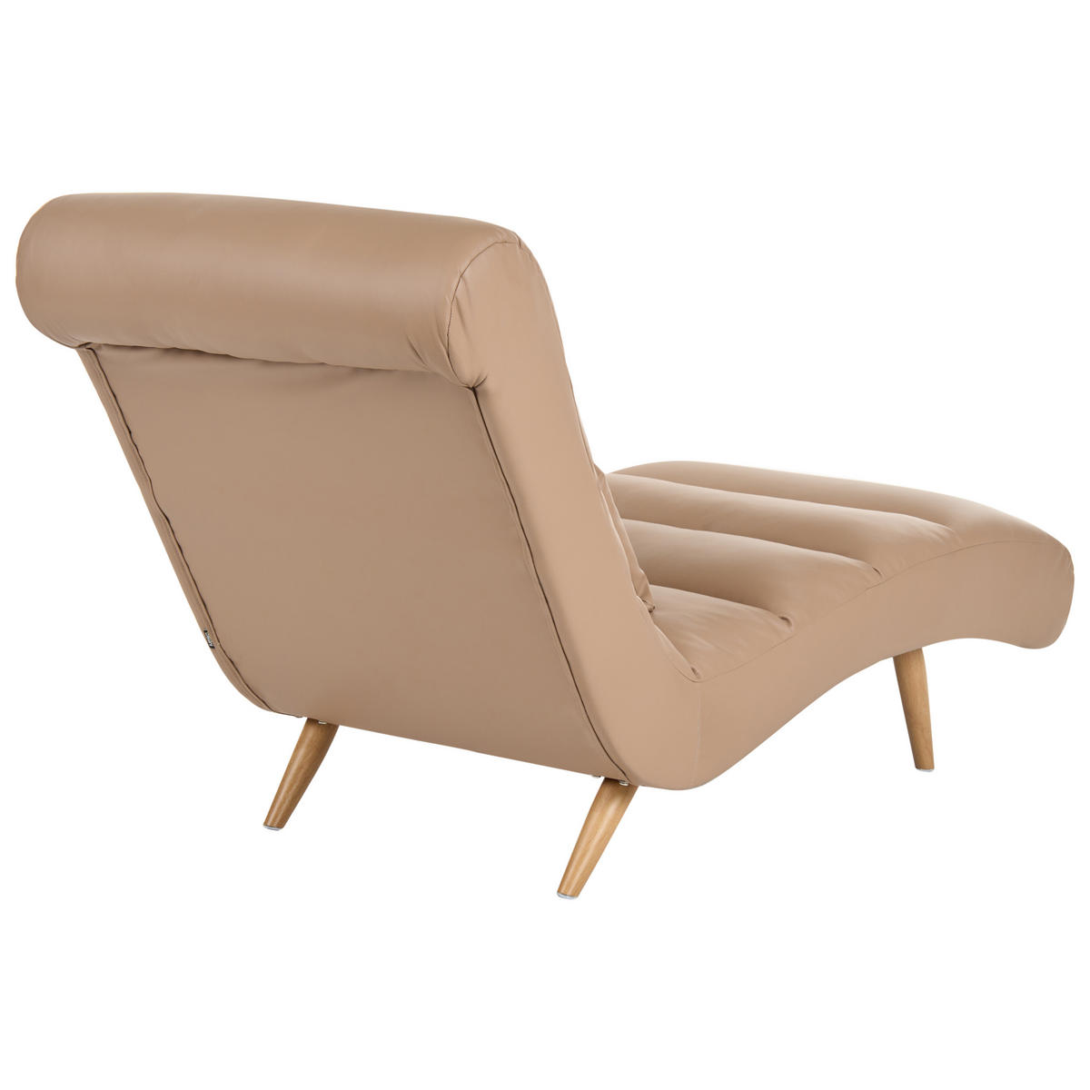 ČALOUNĚNÉ LEHÁTKO CHAISE LONGUE Umělá kůže Světle hnědé Rives - hnědá/světle hnědá, textil (78/97/160cm) - Beliani