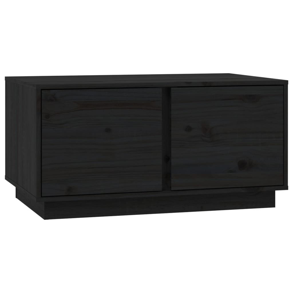 COUCHTISCH Schwarz 80x50x40 cm Massivholz Kiefer - Schwarz, Holz (80/50/40cm) - furnicato