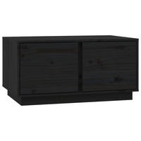 COUCHTISCH Schwarz 80x50x40 cm Massivholz Kiefer - Schwarz, Holz (80/50/40cm) - furnicato