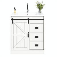 WASCHBECKENUNTERSCHRANK Keramikwaschbecken Weiß Schubladen - Weiß, Holzwerkstoff (76/87.5/46.5cm) - FLIEKS