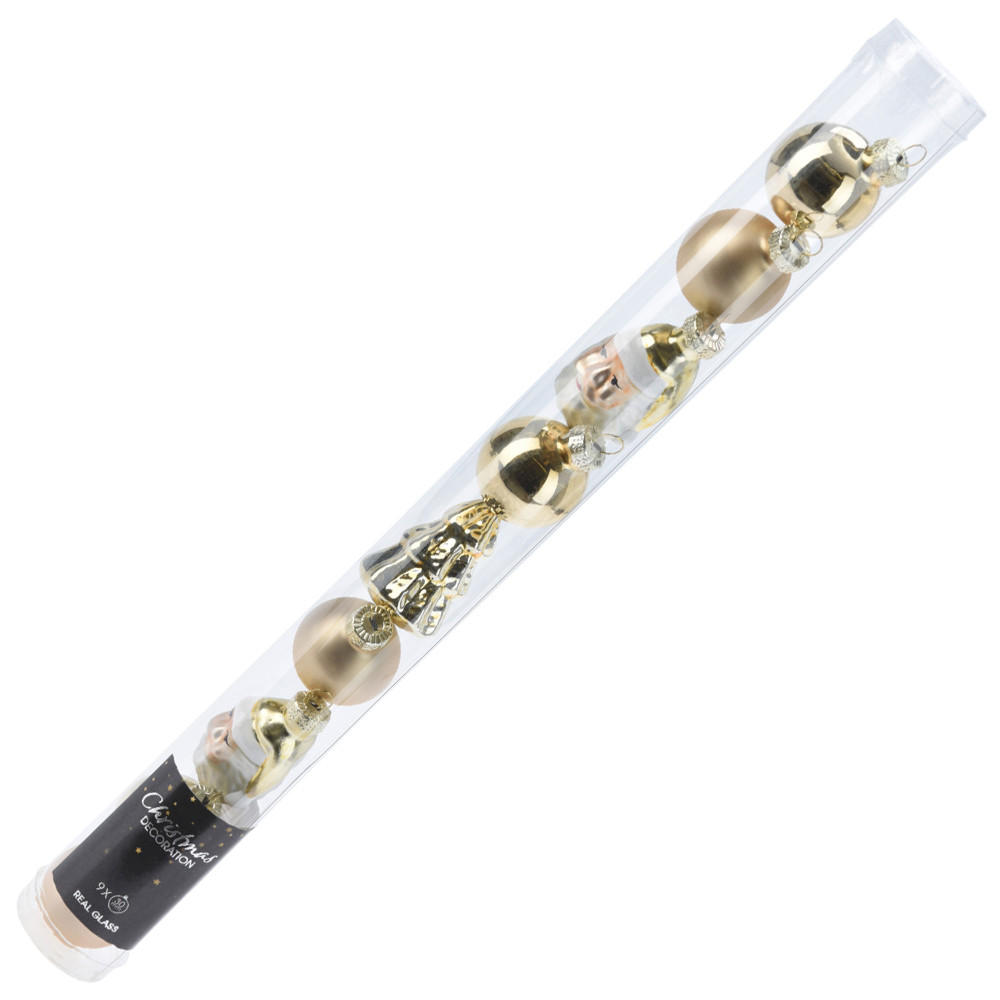 WEIHNACHTSKUGEL Santa Lila Gold 3/3/3 cm Kunstoff - Goldfarben, Kunststoff (3/3/3cm) - Mondex
