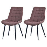 STUHL-SET 2 Stück aus Stoff in Modernem Stil-YZ2 - Braun, Textil (53/88/62.5cm) - HOMAVO