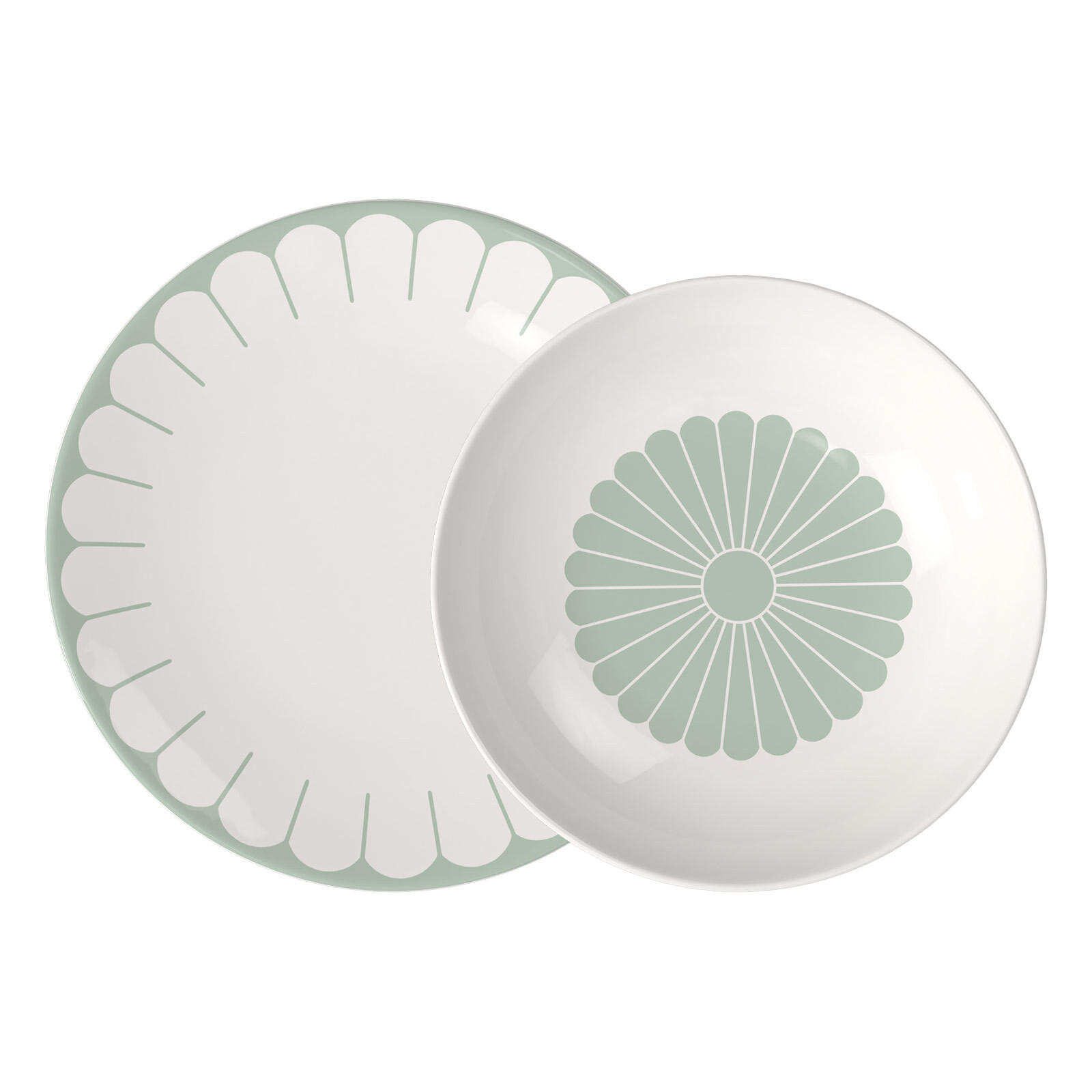 TAFELSERVICE Fleur Couleur Vert 12er Set - Grün, Keramik (24/5.1/24cm) - Villeroy & Boch