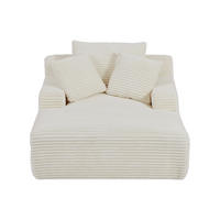 RECAMIERE ohne Schlaffunktion - 1 Person, 2 Personen - Samt - Beige - - Beige, Textil (120/72/168cm) - Vente-Unique