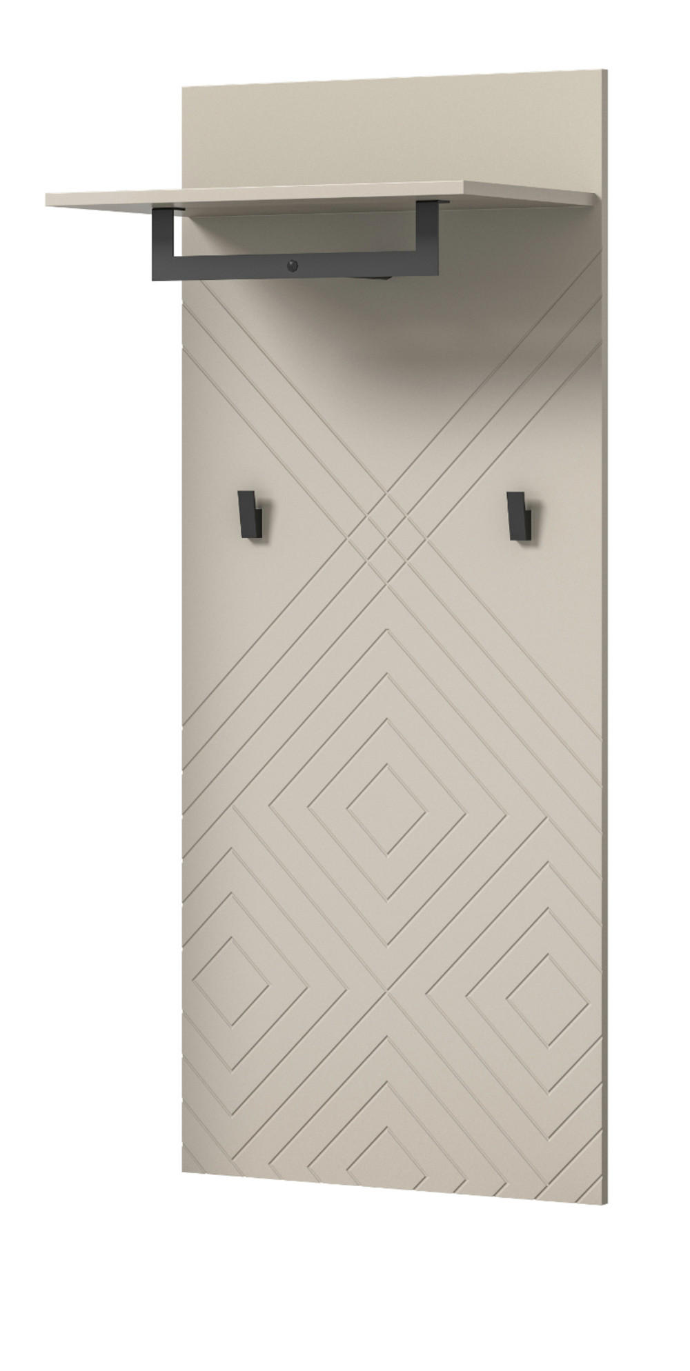 GARDEROBENPANEEL sand 60 cm, Wandgarderobe mit Kleiderstange - Sandfarben/Beige, Holzwerkstoff/Metall (60/140/35cm) - Inn.Furn