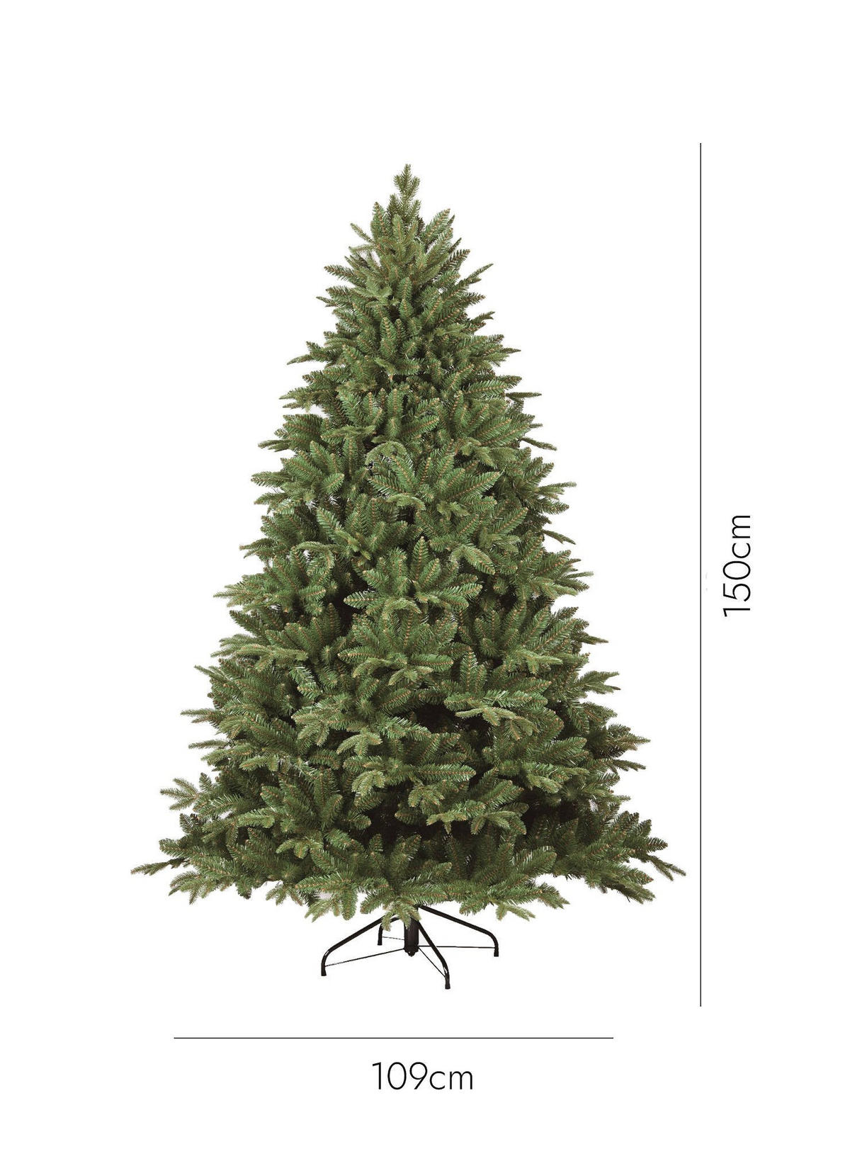 WEIHNACHTSBAUM Kunststoff Grün 109x109h150 cm - Grün, Kunststoff (150cm) - DMORA