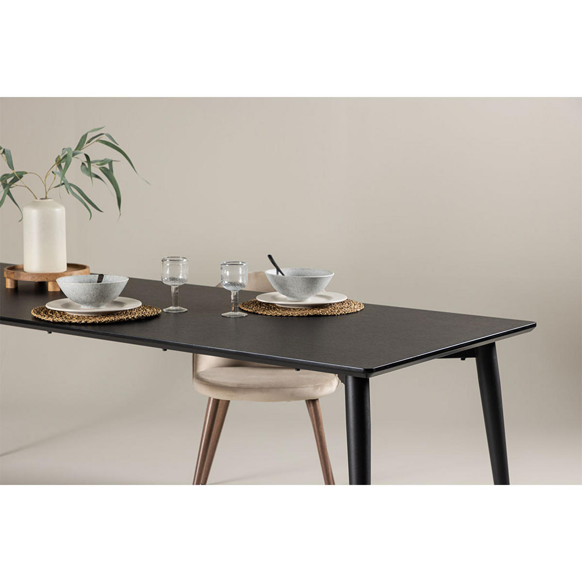 ESSTISCH, Ellis, Schwarz, MDF, 85 x 230 x 75 cm - Schwarz, Holzwerkstoff/Metall (230/85/75cm) - ebuy24