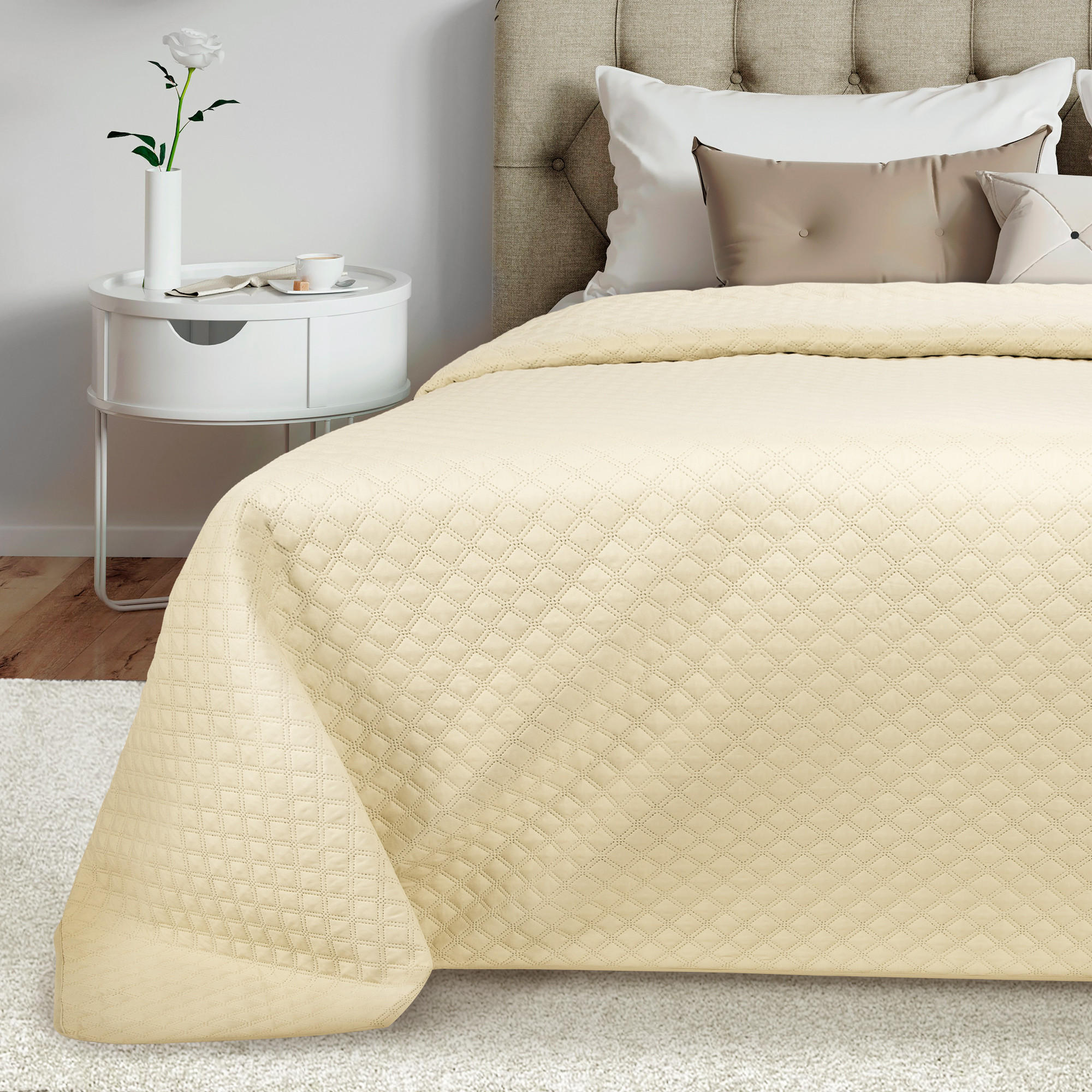 TAGESDECKE Olivia 220/240 cm Creme - Creme, Textil (220/240cm) - Beautissu 