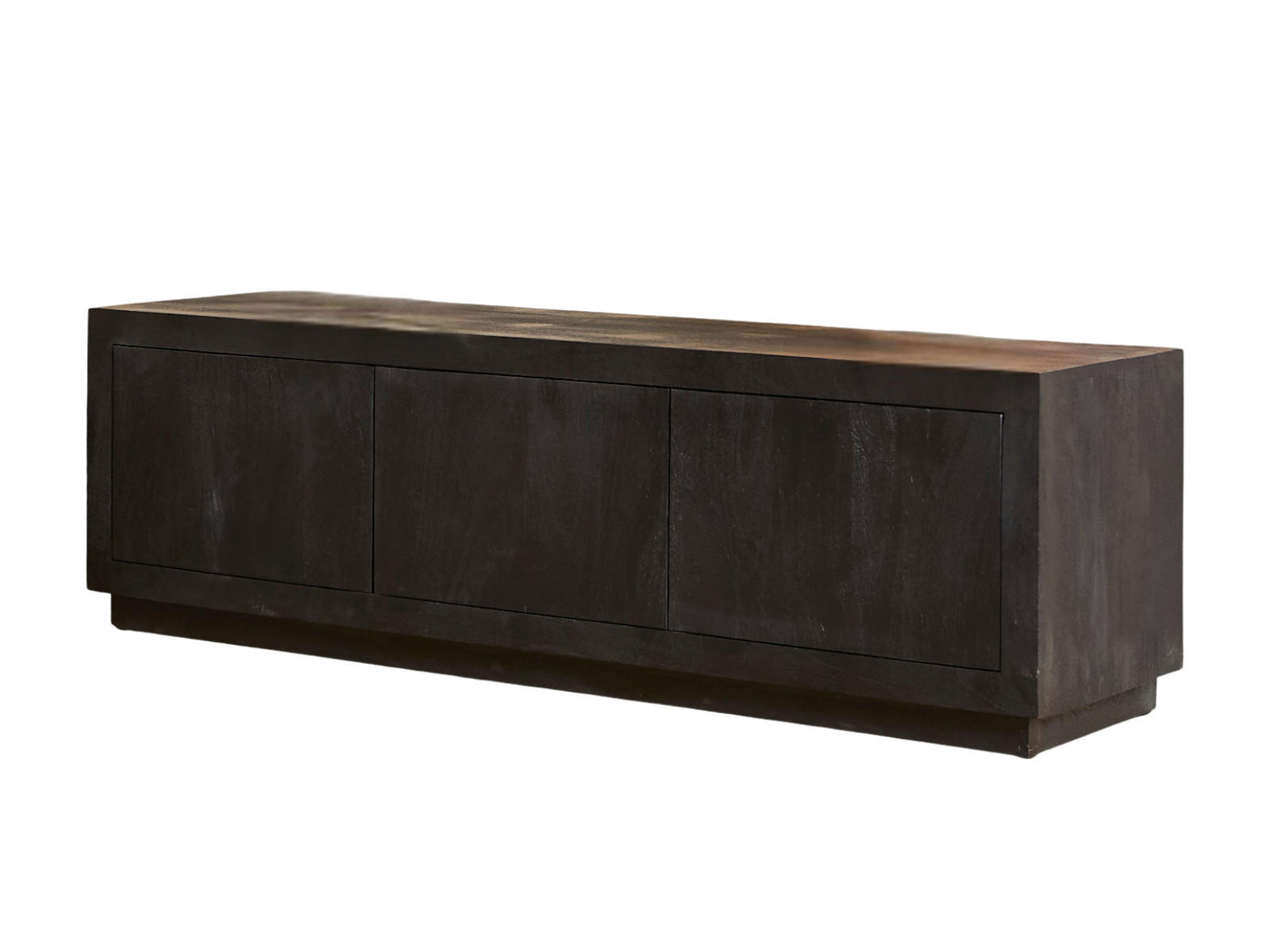 LOWBOARD Leuven Mangoholz 200 cm / 45 cm Schwarz - Schwarz, Holz (200/46/42cm) - Villa Möbel