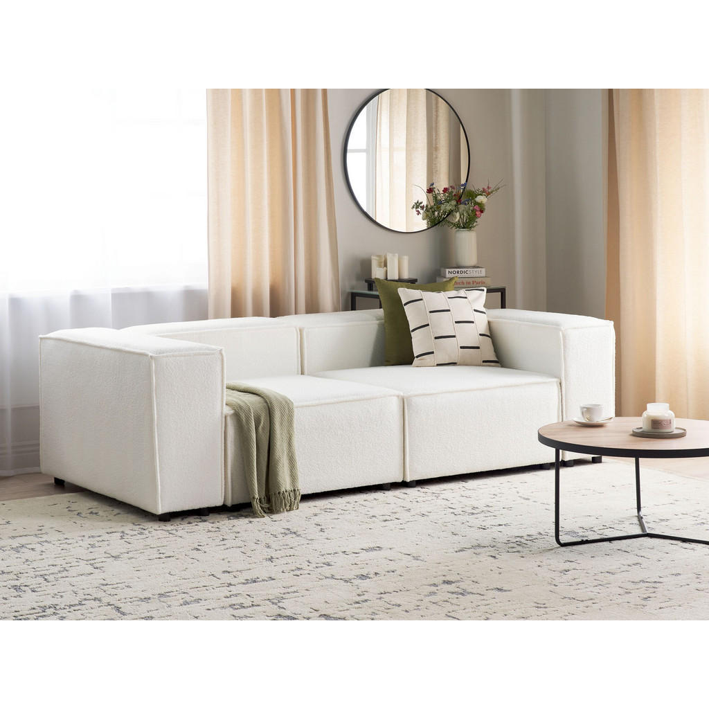 Thumbnail - Beliani 2-Sitzer-Sofa, Weiß, Schwarz, Textil, 240x68x119 cm, Wohnzimmer, Sofas & Couches, Sofas, 2-Sitzer Sofas