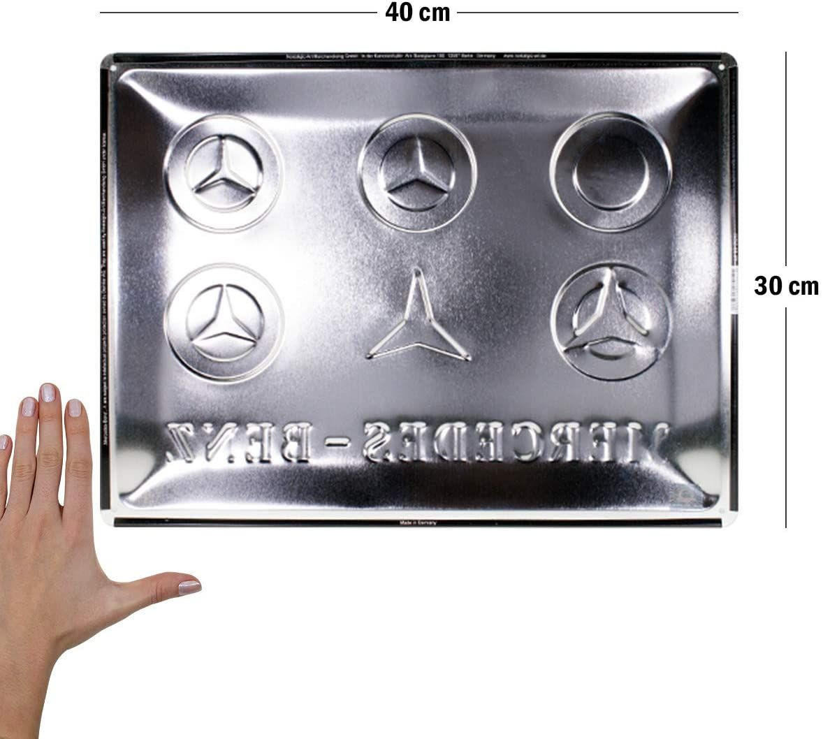 BLECHSCHILD 30/40 cm Mercedes-Benz Logo Evolution - Multicolor, Metall (40/30/0.2cm) - Nostalgic-Art