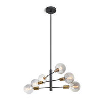 PENDELLEUCHTE ARTEMIA 6 Schwarz 90 W - Schwarz, Metall (30/30/120cm) - Rendl