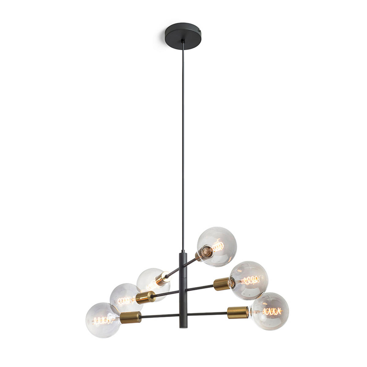 PENDELLEUCHTE ARTEMIA 6 Schwarz 90 W - Schwarz, Metall (30/30/120cm) - Rendl