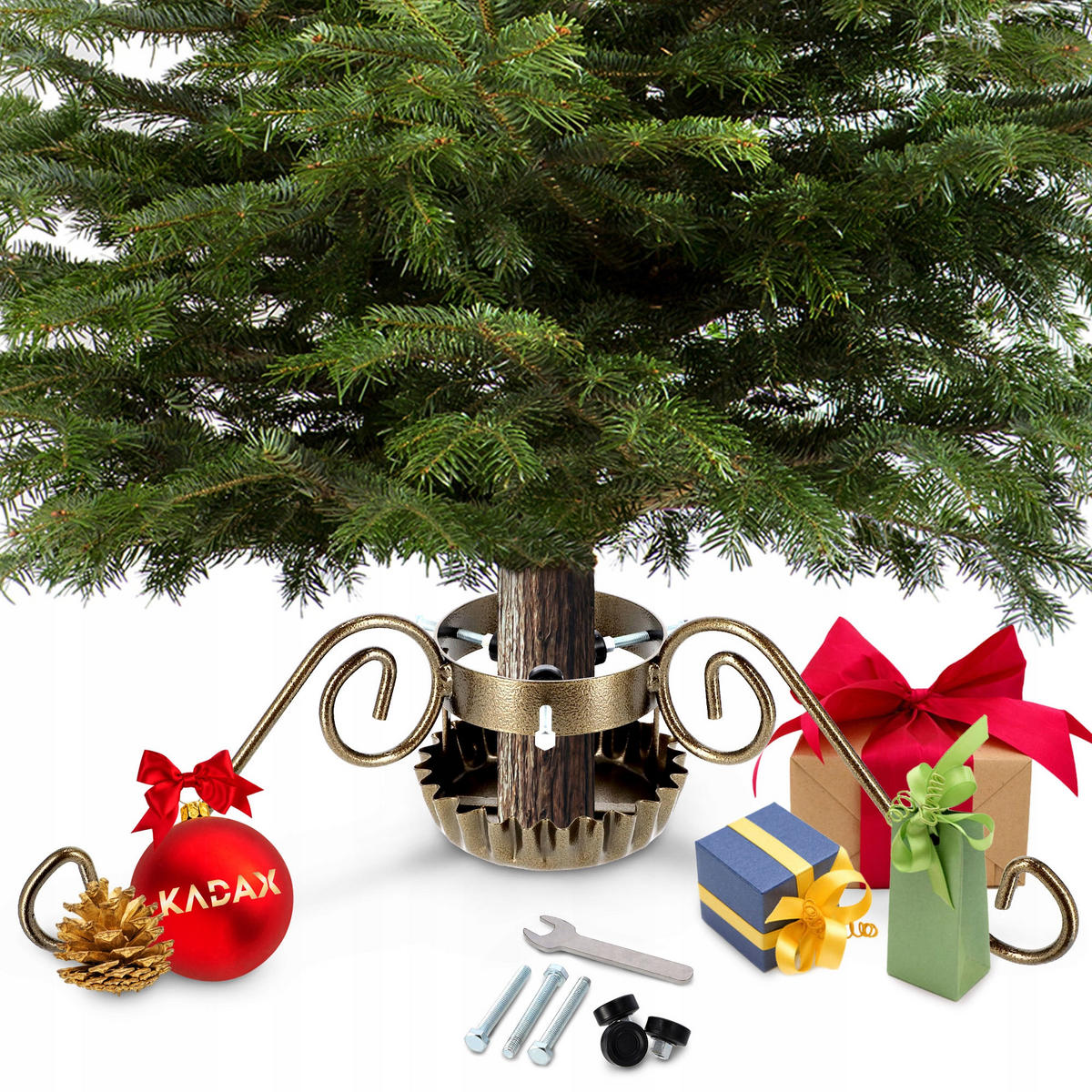 KADAX Weihnachtsbaumständer Weihnachtsbaumständer - Grün, Metall (18cm) - KADAX