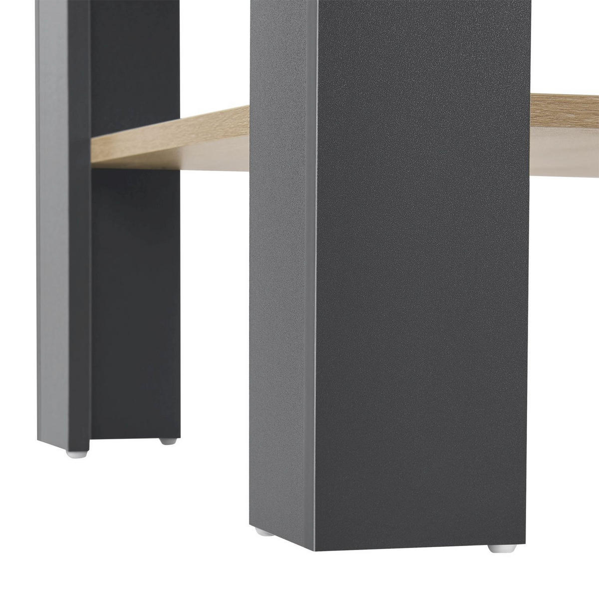 COUCHTISCH mit Ablage 60 x 60 x 40 cm Dunkelgrau / Holzoptik - Braun, Holz (60/60/40cm) - Juskys