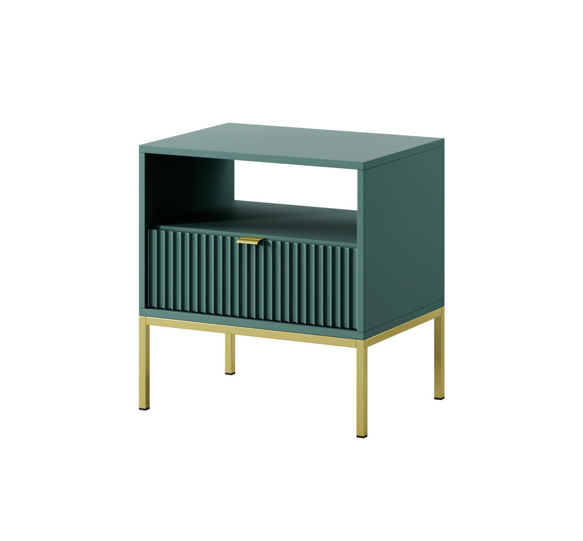 NACHTTISCH Font 54x56x39 cm - Modern Nachtschrank zum Schlafzimmer - EIN praktischer Commode aus Spanplatten - Grün - Grün, Holzwerkstoff (54/56/39cm) - Chilly